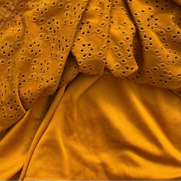 Blueberi Boulevard Eyelet Flutter Dress in Mustard, Size 12M - Picture 7 of 7